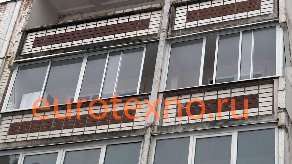 Работы по остеклению лоджии и балконов в Калининграде
